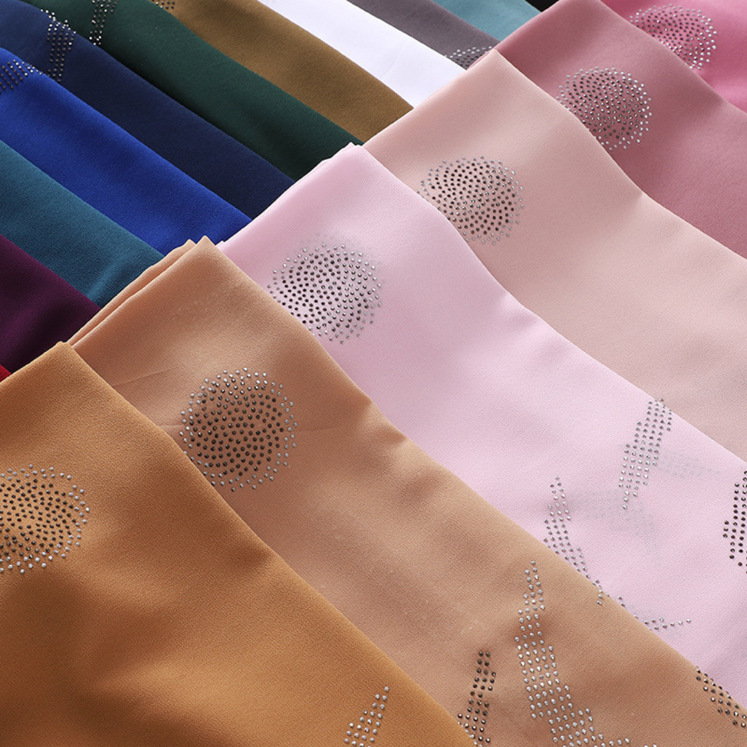 Cosmos Rhinestone Chiffon Hijab