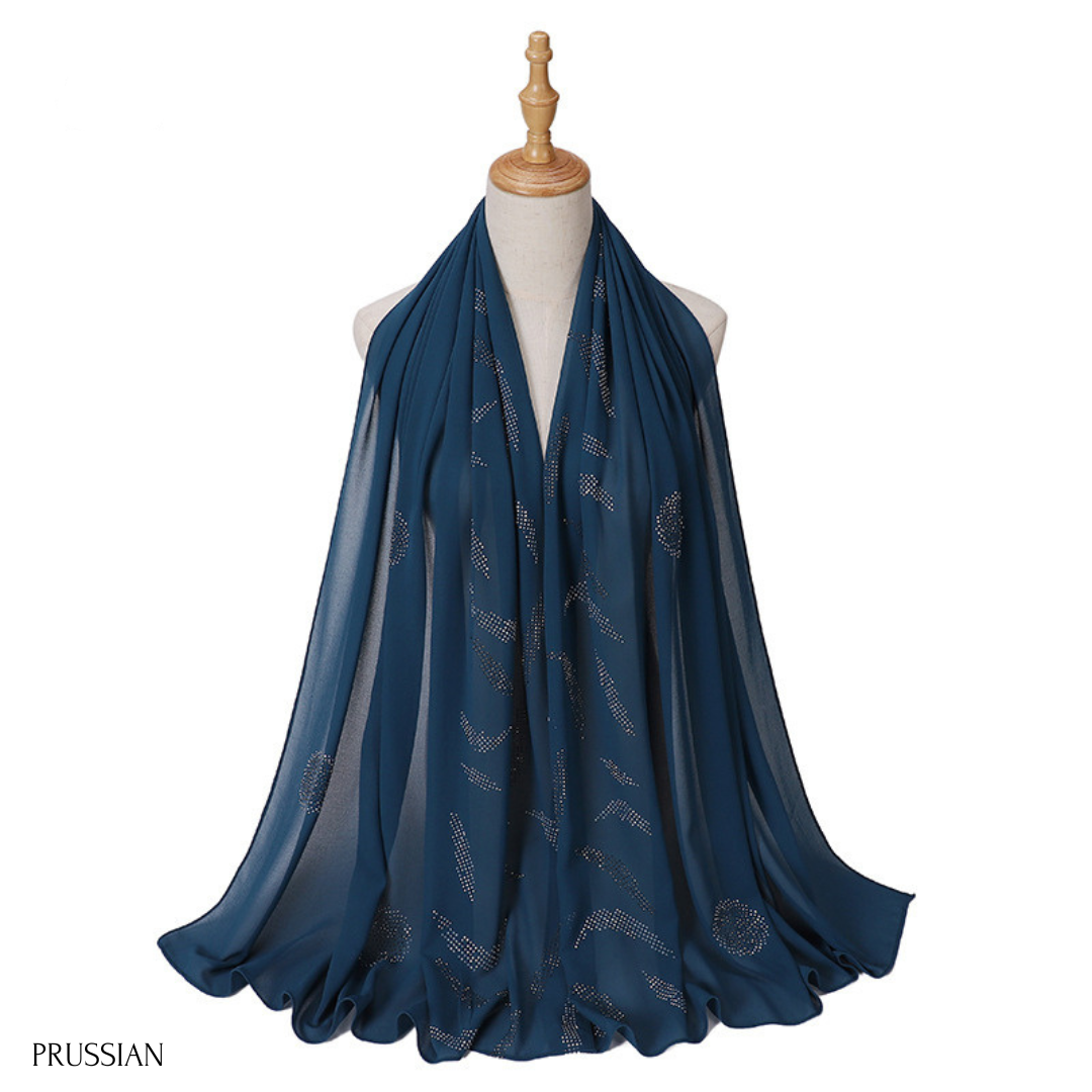 Cosmos Rhinestone Chiffon Hijab