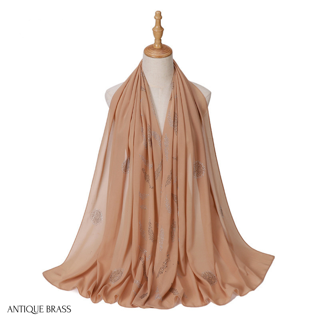Cosmos Rhinestone Chiffon Hijab