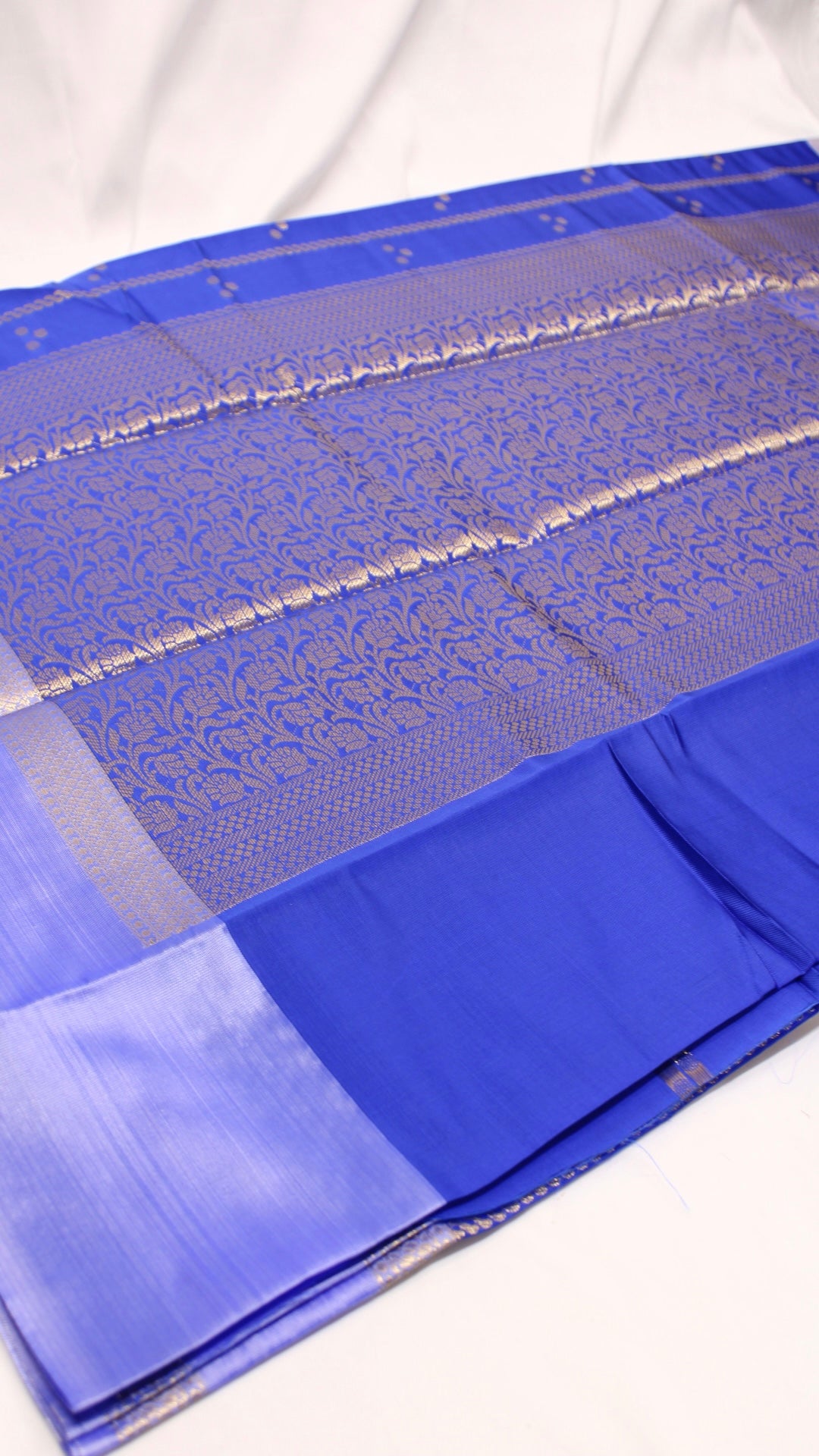 Admiral Blue Polka Dot Saree