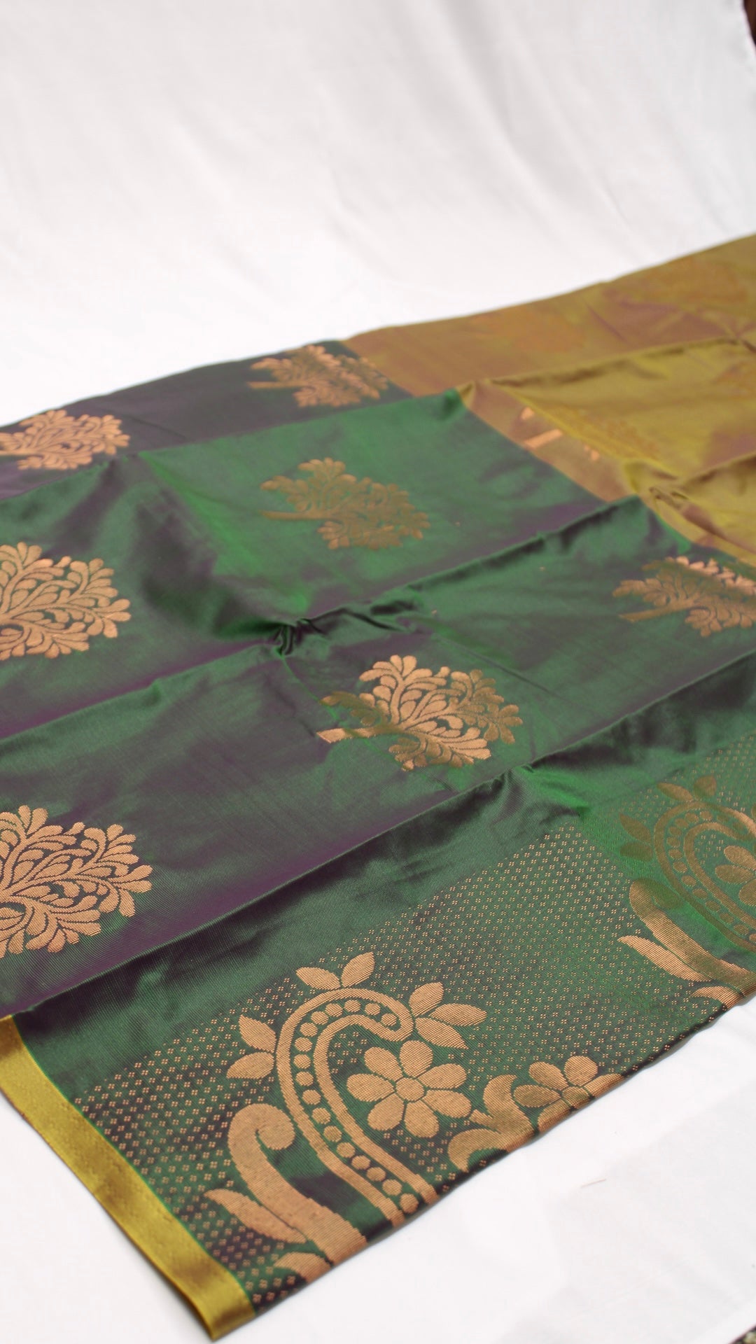 Basil Green Heritage Saree