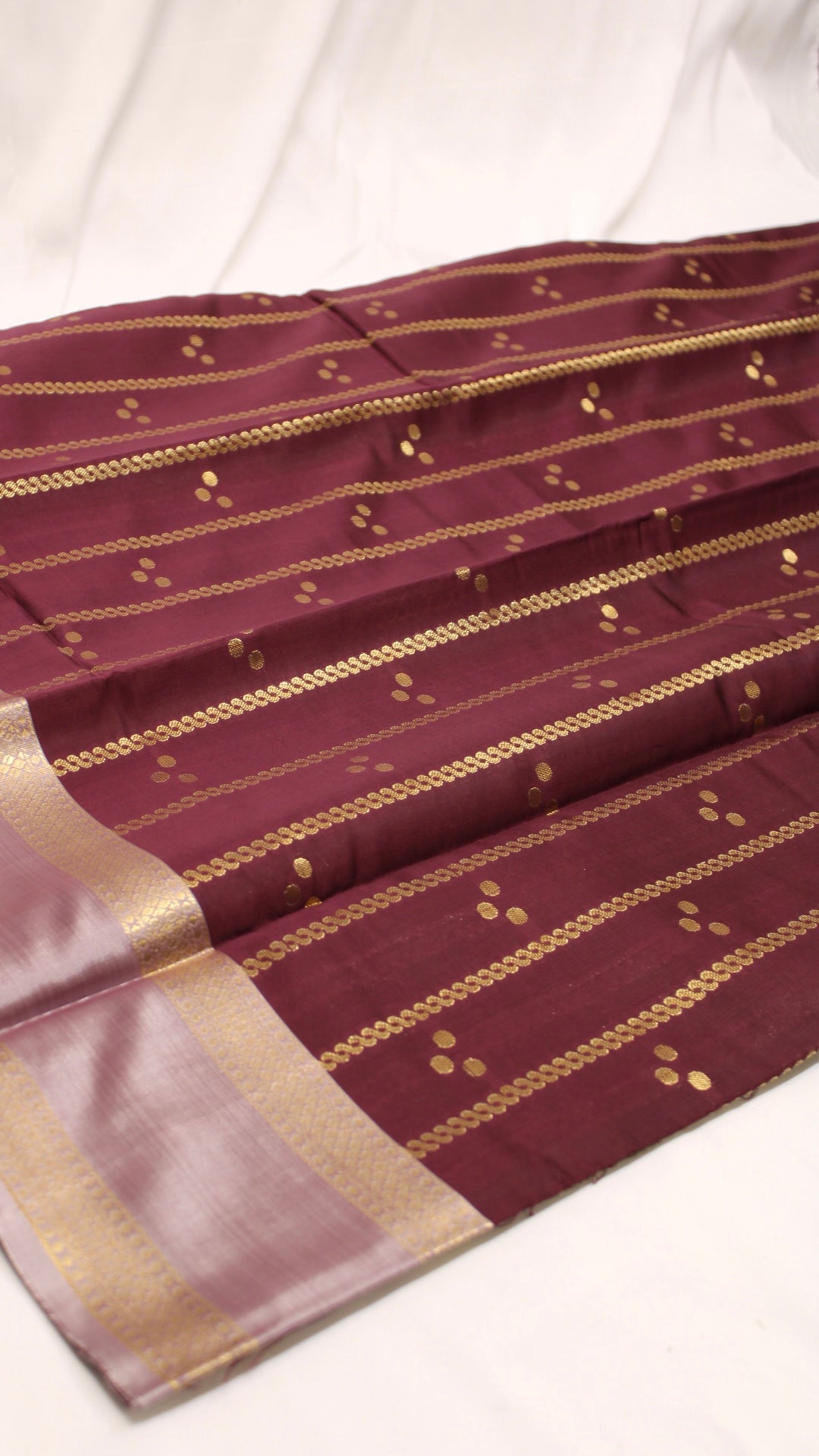 Berry Red Polka Dot Saree