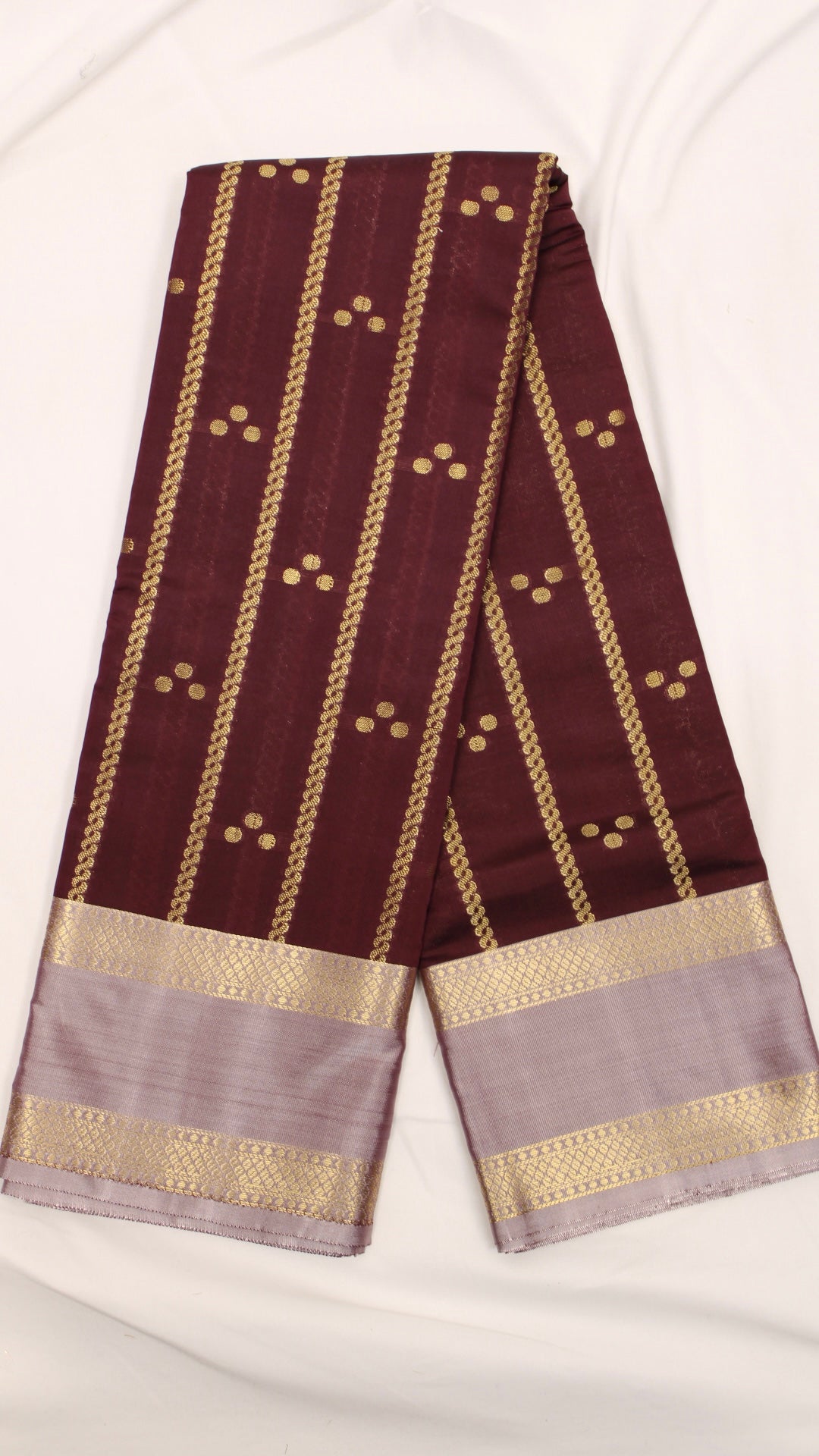 Berry Red Polka Dot Saree