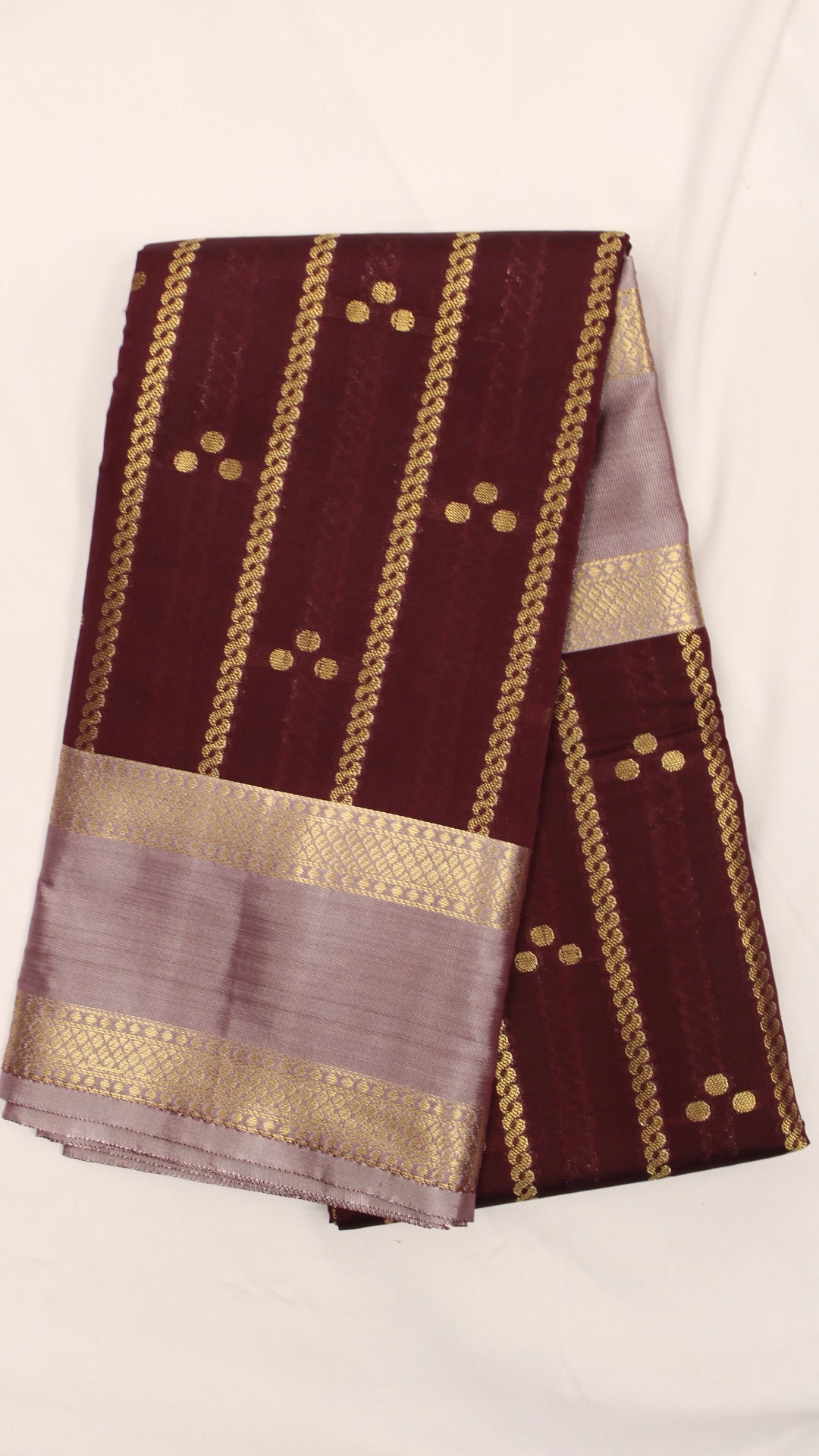 Berry Red Polka Dot Saree