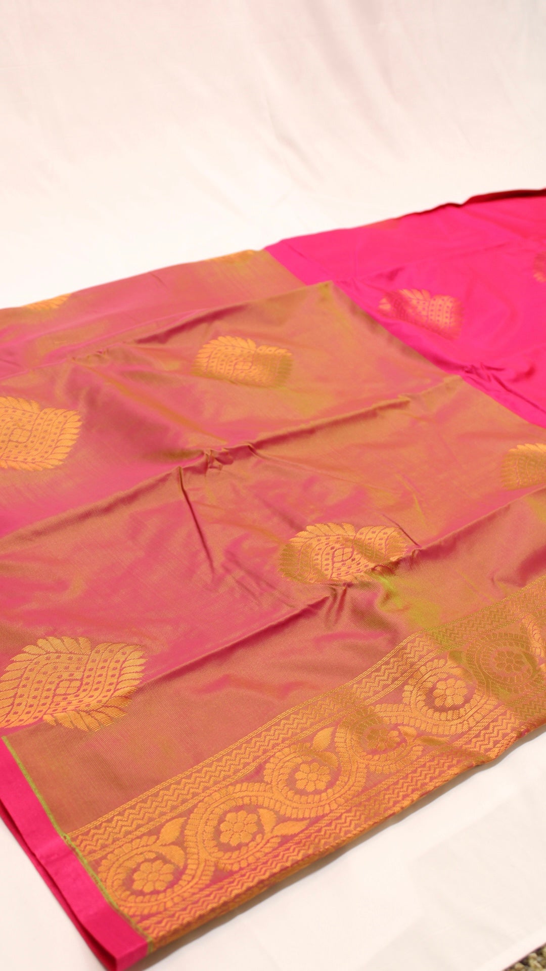 Bright Pink Shimmer Saree
