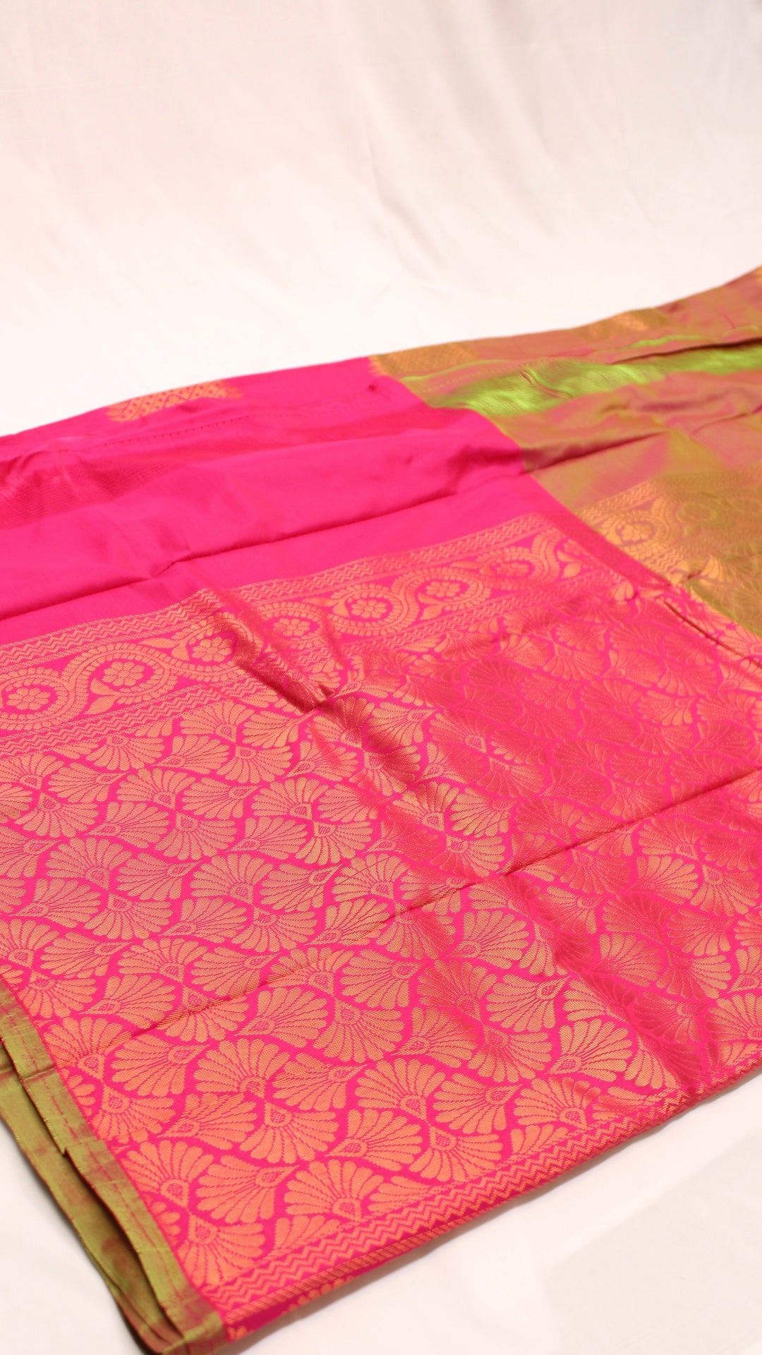 Bright Pink Shimmer Saree