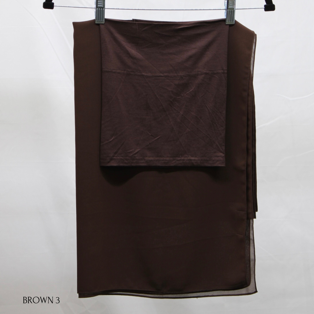 Plain Luxury Chiffon Hijab Set