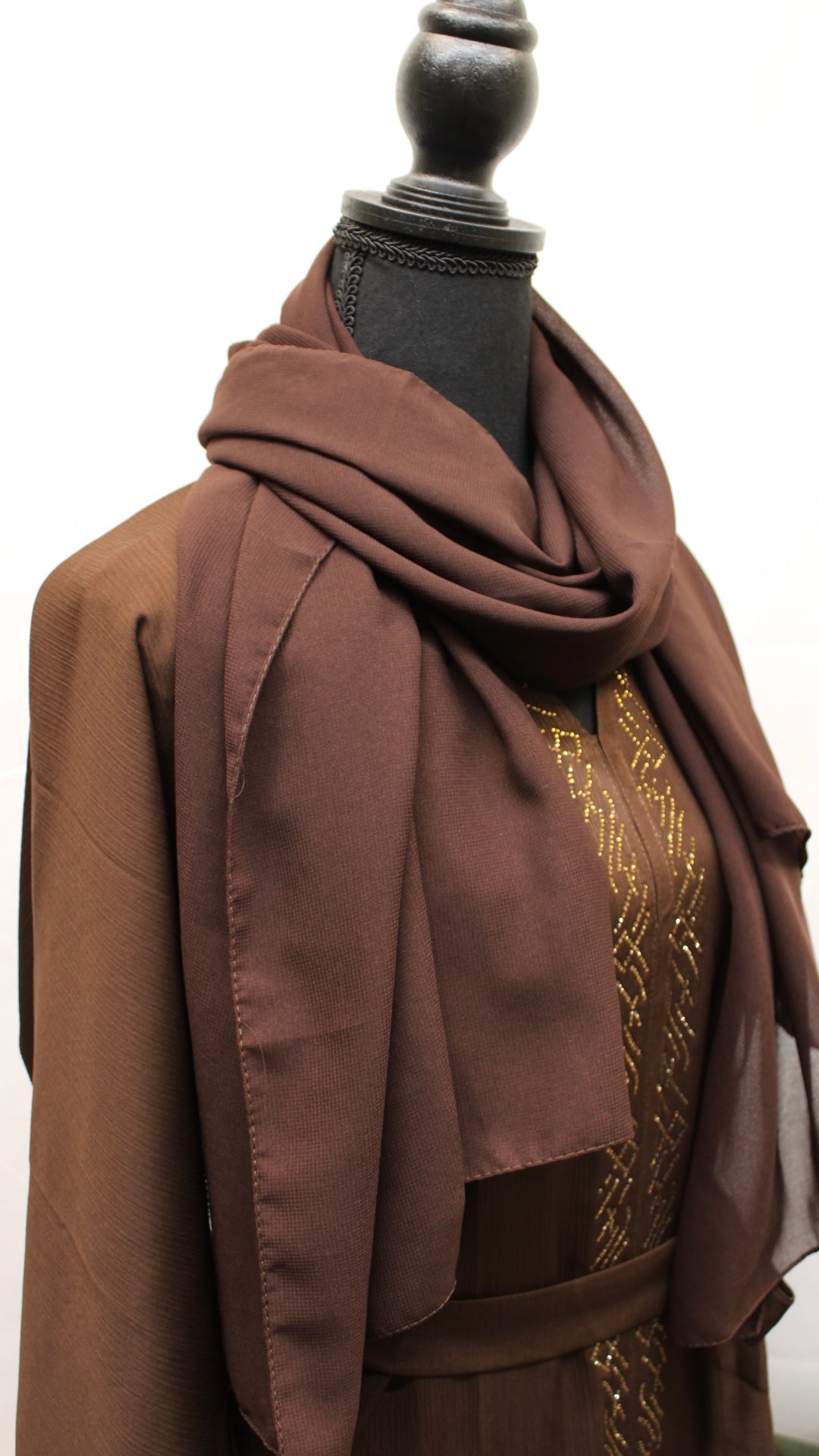 Coffee Brown Intricate Abaya