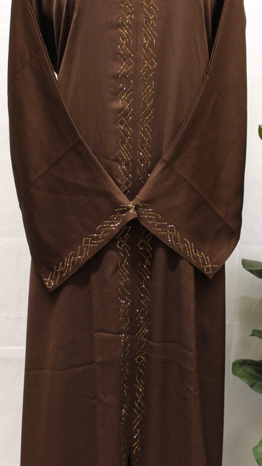 Coffee Brown Intricate Abaya
