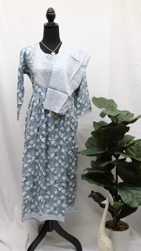 Columbia Blue Spotted Kurti