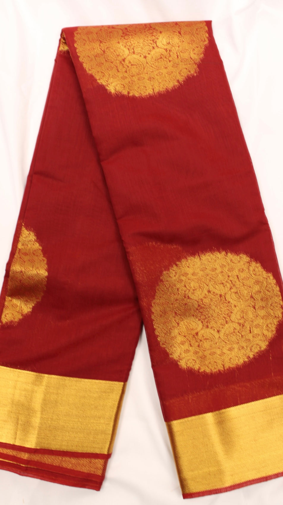 Crimson Red Mandala Saree