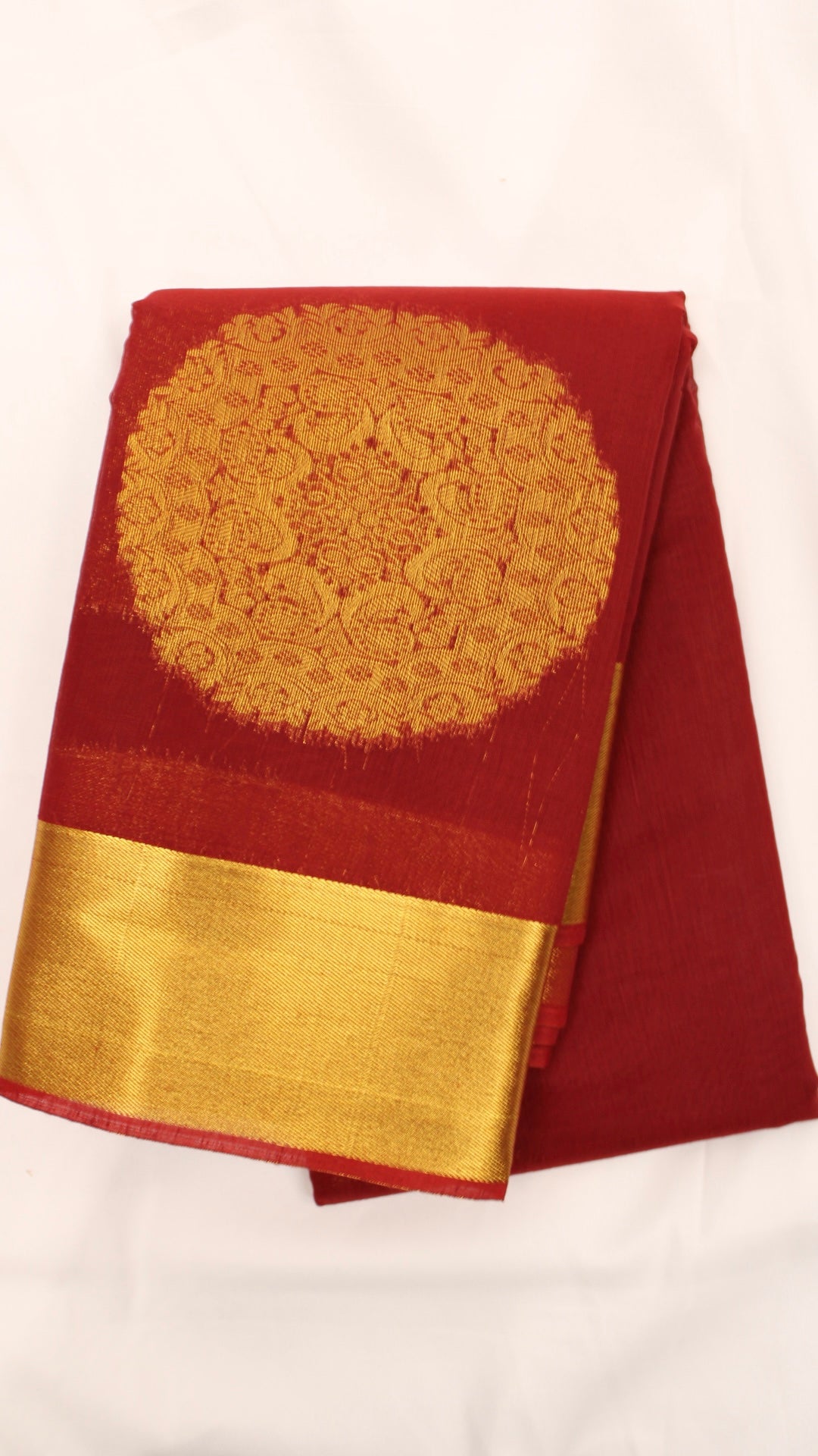 Crimson Red Mandala Saree