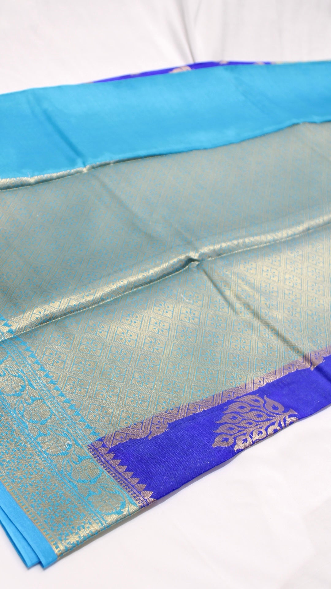 Egyptian Blue Leaf Saree