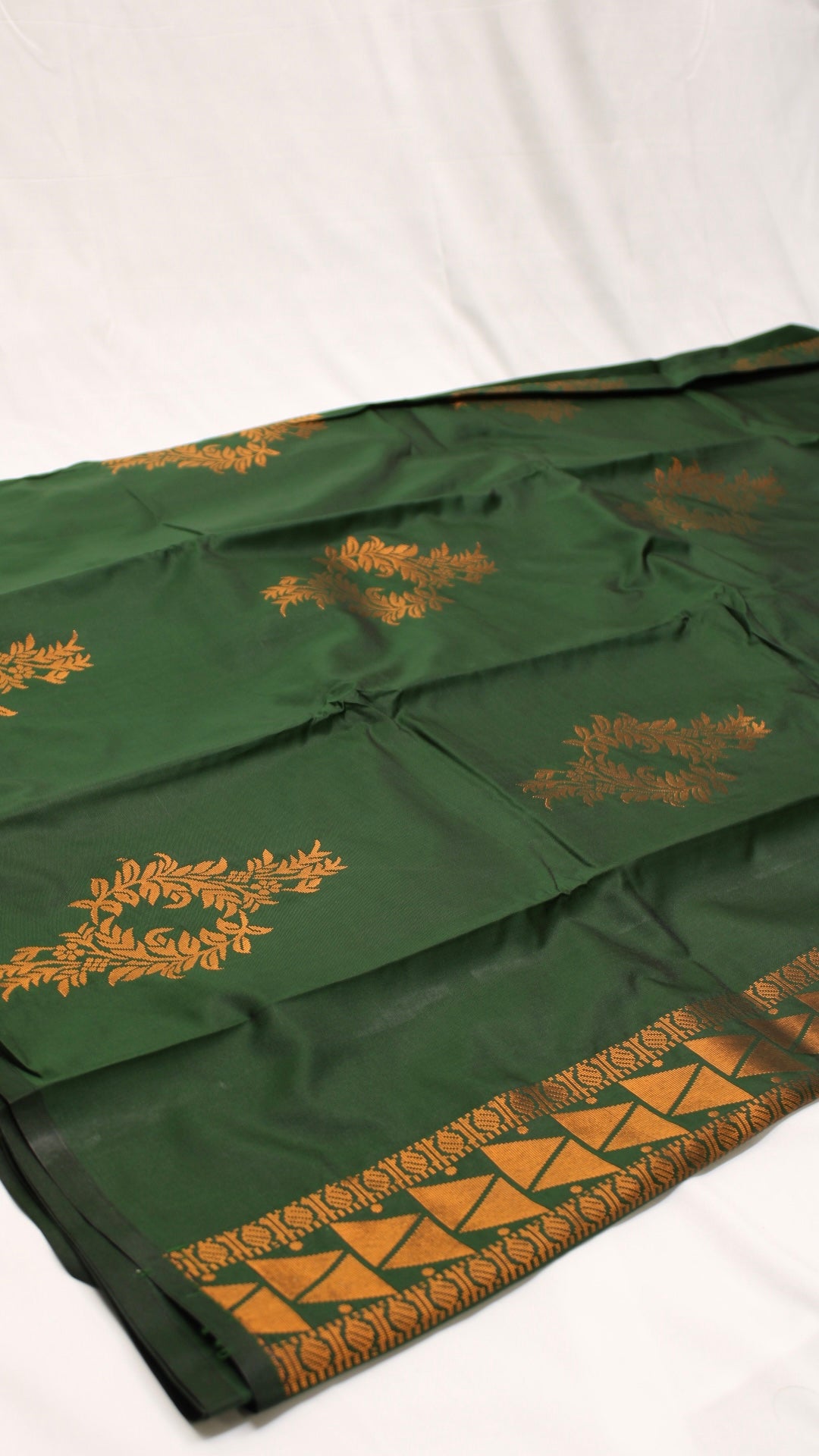 Forest Green Diamond Saree