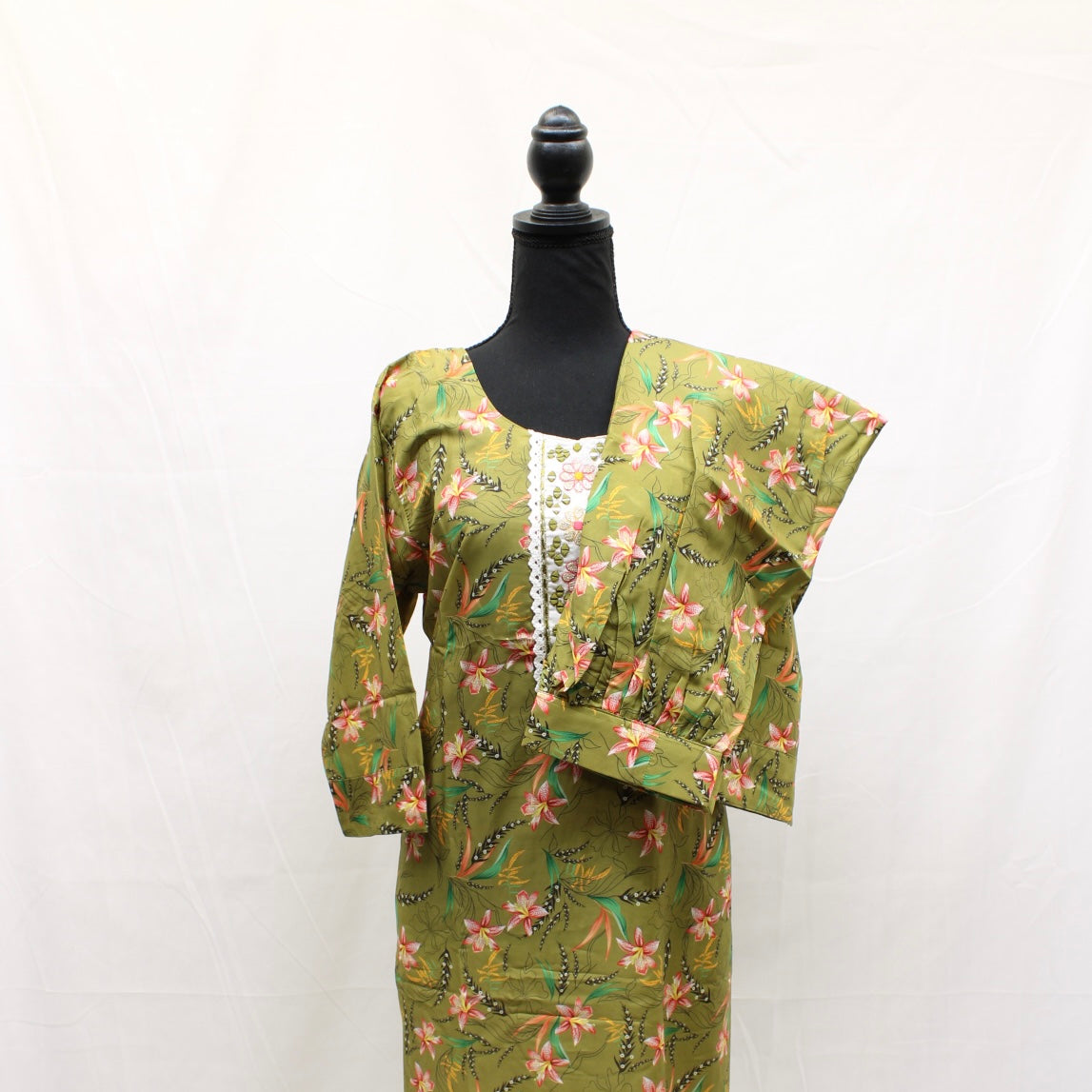 Green Tropical Styled Kurti