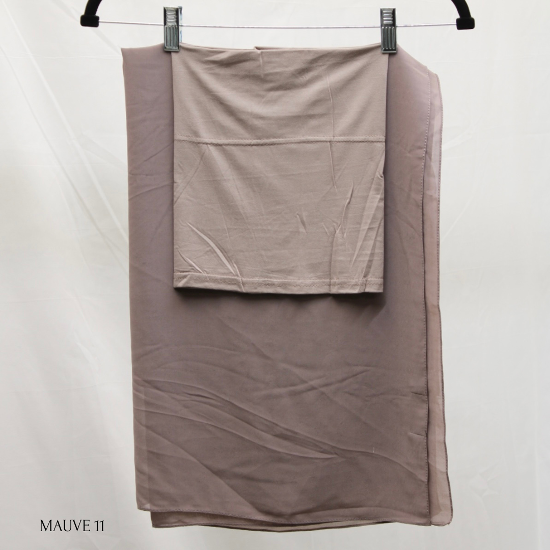 Plain Luxury Chiffon Hijab Set