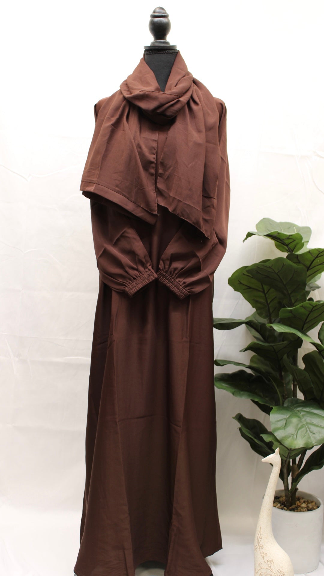 Plum Purple Plain Abaya With Pockets