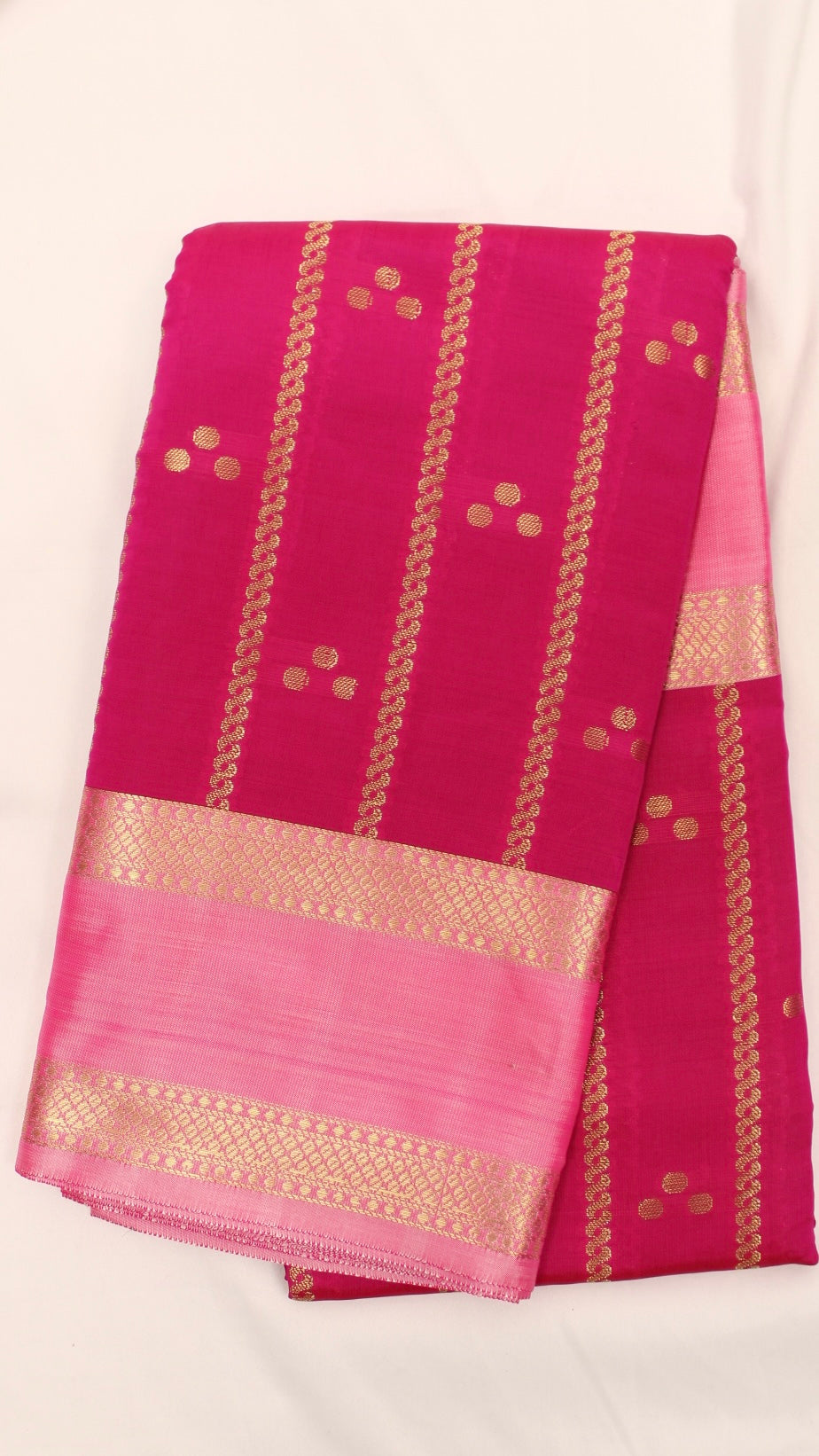 Punch Pink Polka Dot Saree
