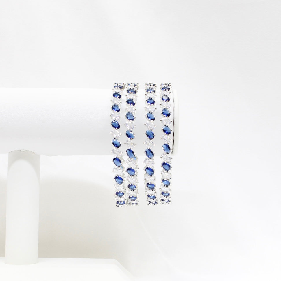 Sapphire Blue Diamond Bangles