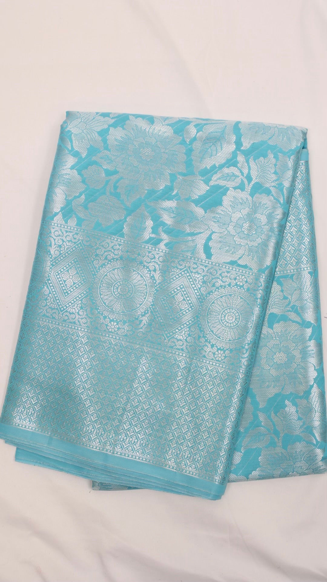 Sky Blue Floral Zari