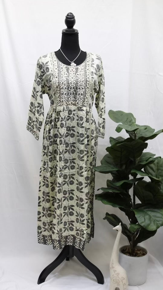 Suzani Honeydew Kurti