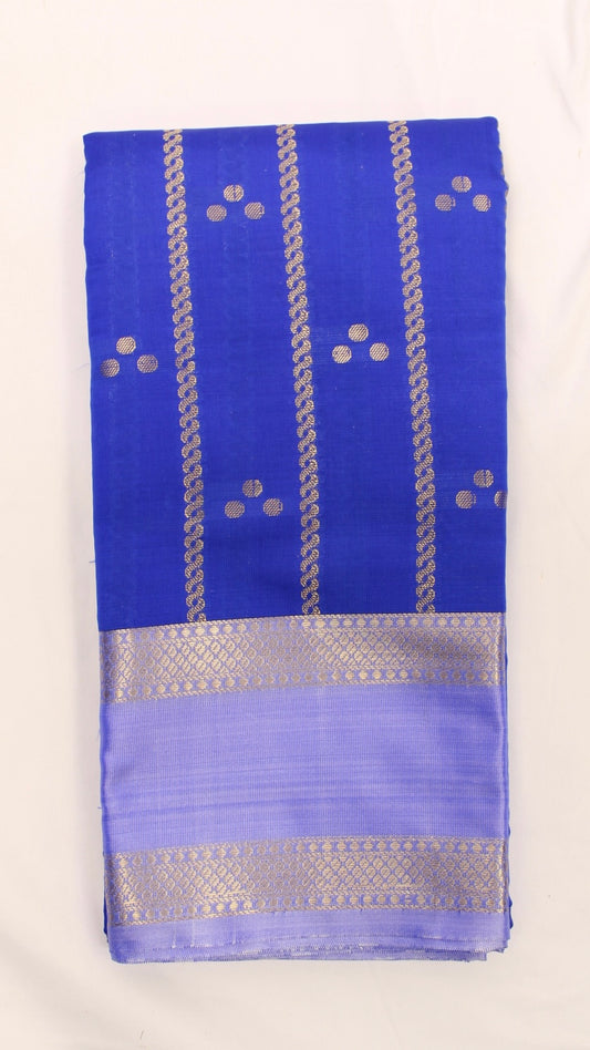 Admiral Blue Polka Dot Saree