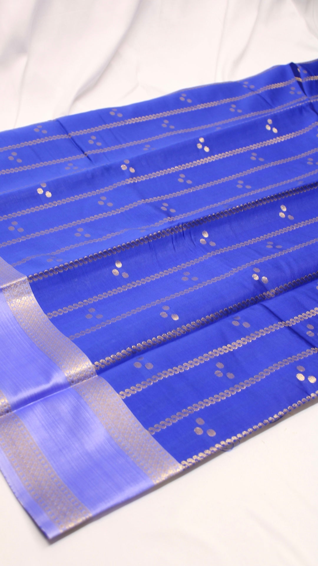 Admiral Blue Polka Dot Saree