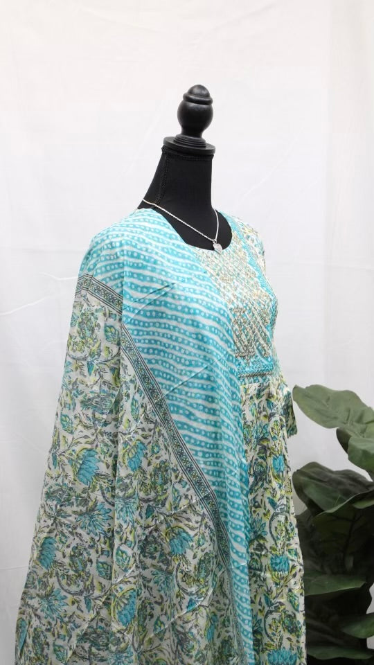 Blue Lotus Kurti