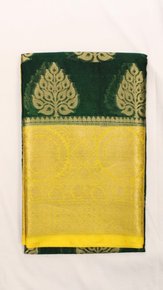 Cadmium Green Leaf Saree