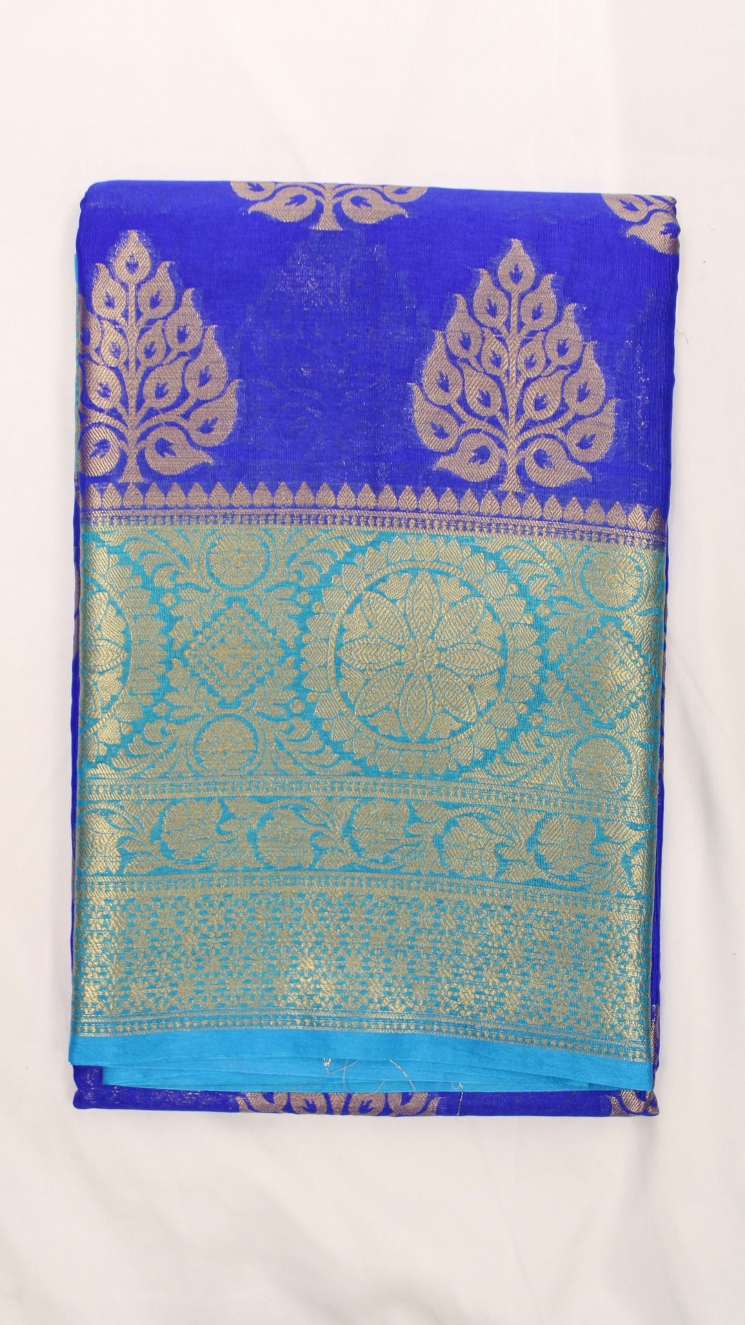 Egyptian Blue Leaf Saree