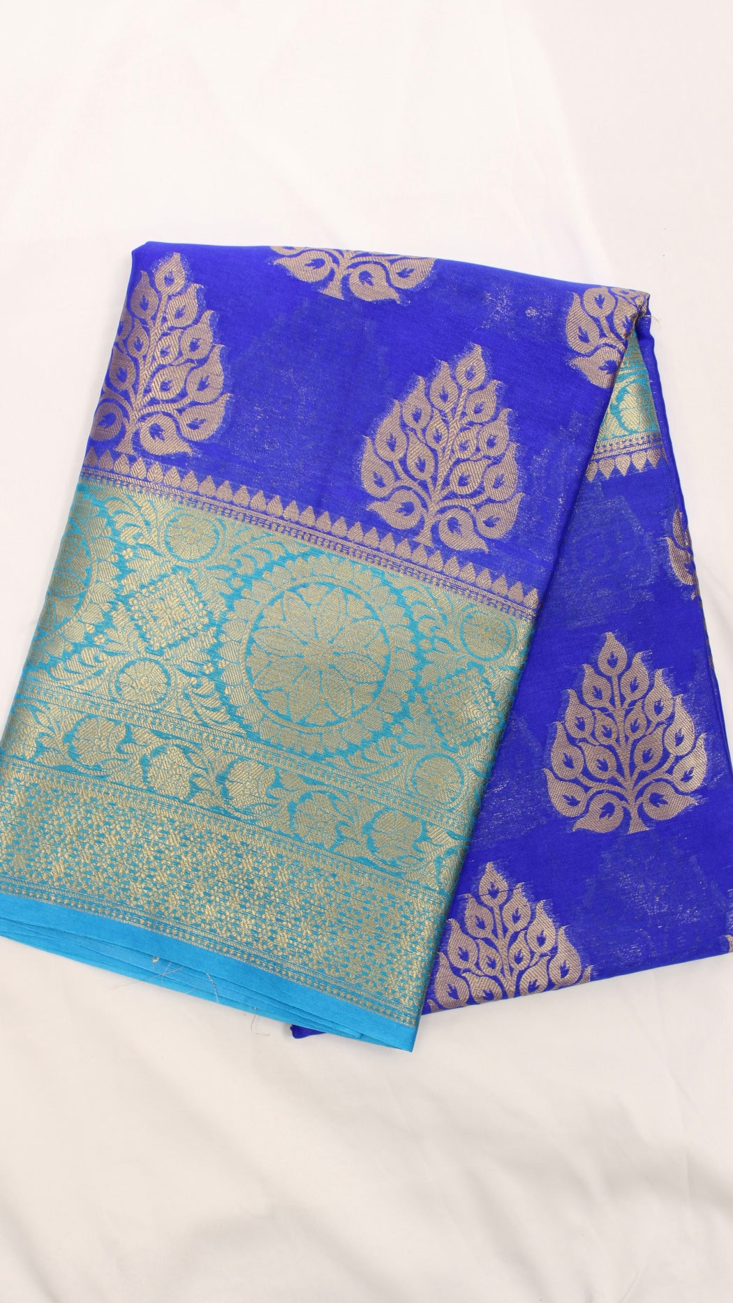 Egyptian Blue Leaf Saree