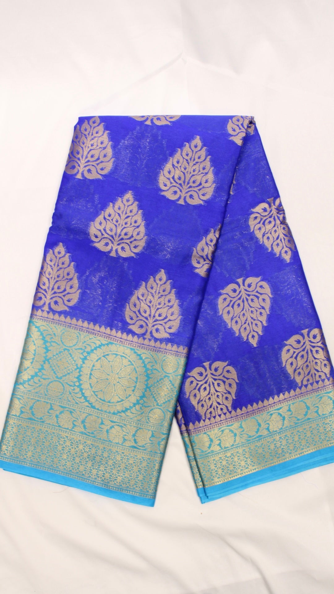 Egyptian Blue Leaf Saree