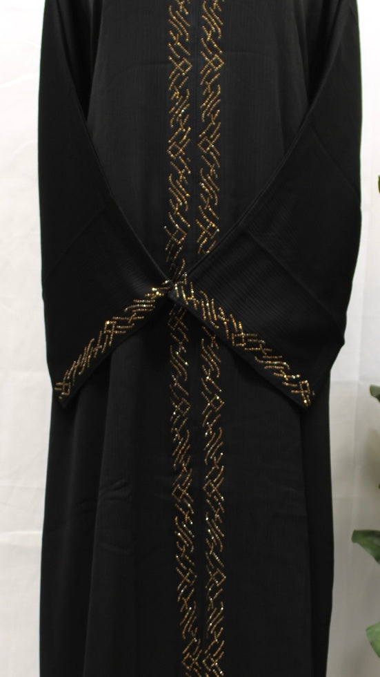 Eternal Black Intricate Abaya