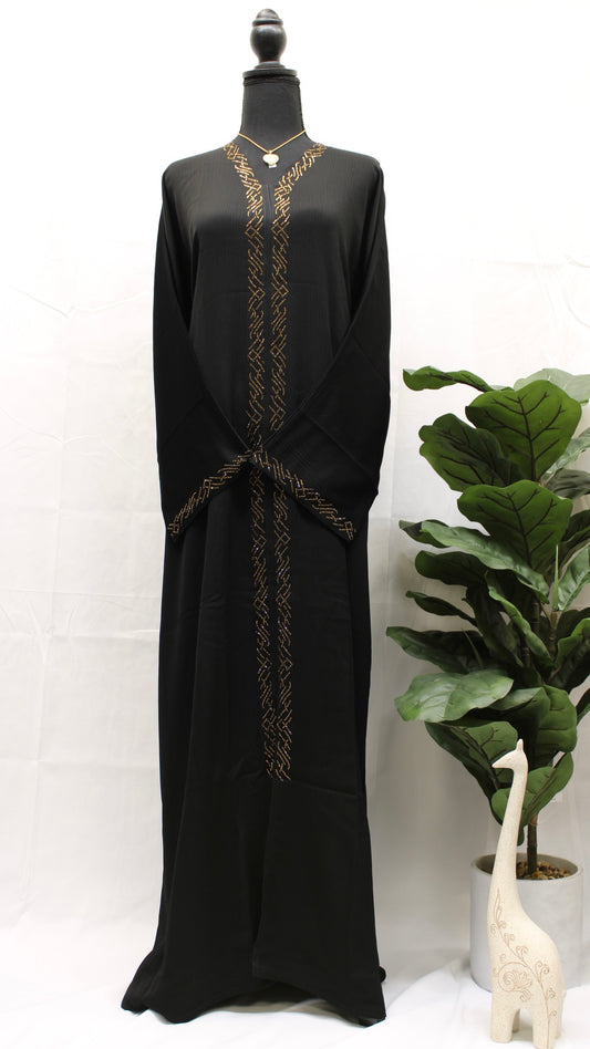 Eternal Black Intricate Abaya