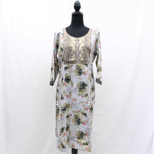 Gray Floral Kurti