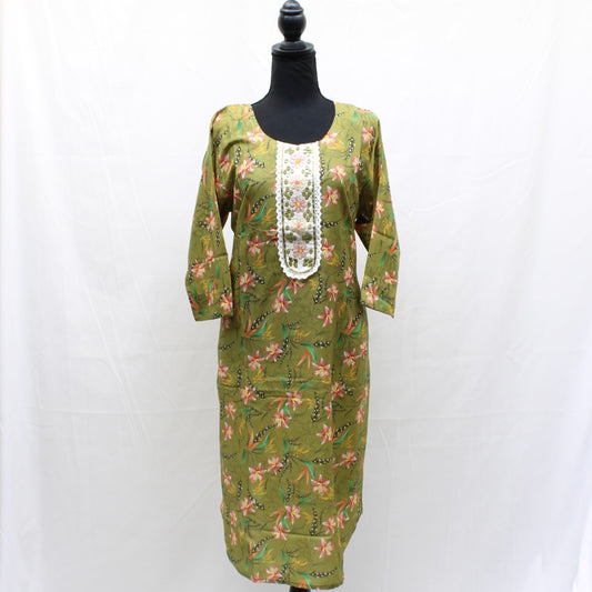 Green Tropical Styled Kurti