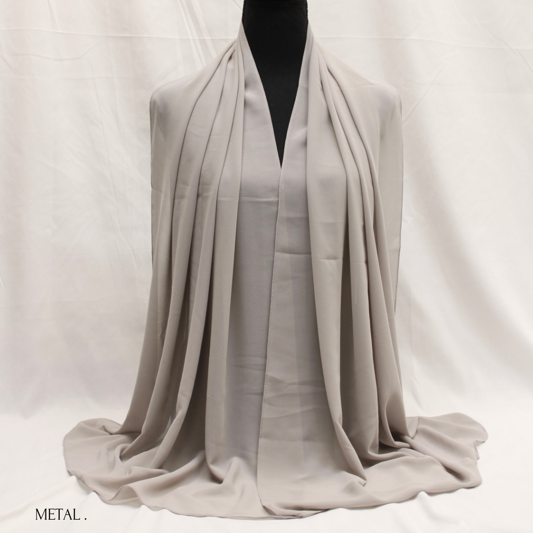 Plain Luxury Bubble Chiffon Hijabs