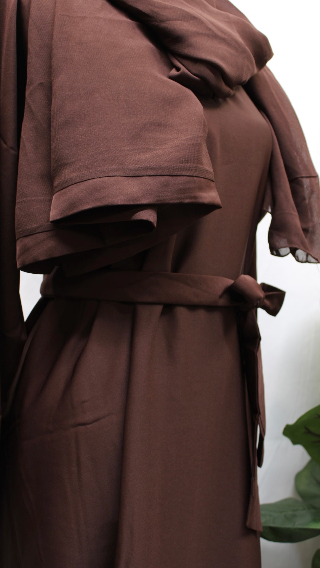 Plum Purple Plain Abaya With Pockets