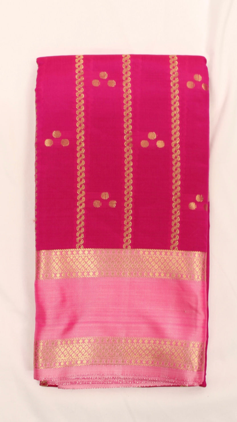 Punch Pink Polka Dot Saree