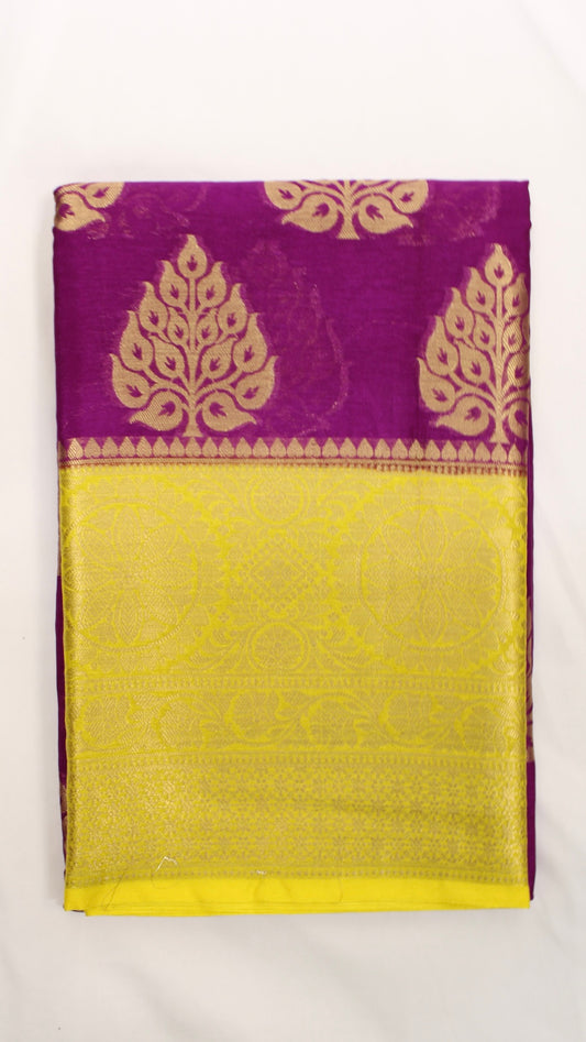 Raisin Purple Leaf Saree