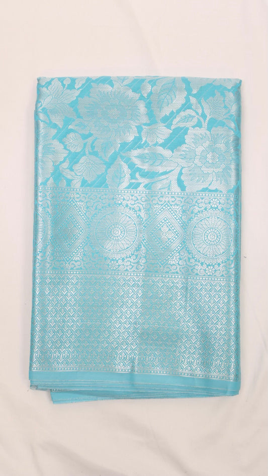 Sky Blue Floral Zari