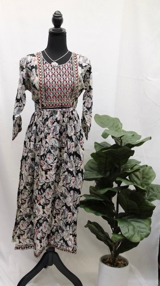 Soft Watercolor Floral Kurti