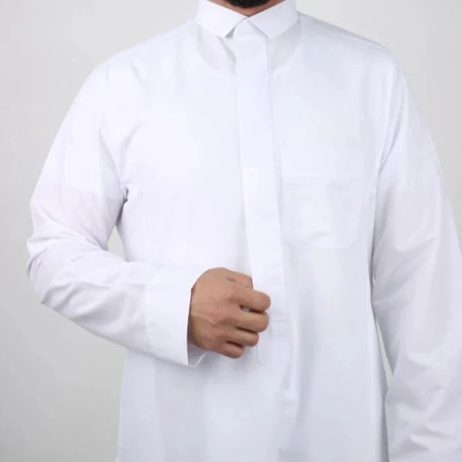 Rawat Al Safa White Plain Thobe | D20W, D20WQ